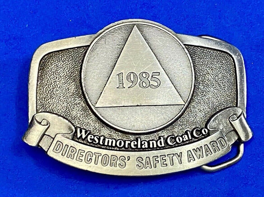 Vintage 1985 Westmoreland Coal Mining Company Directors Safety Award Belt Buckle