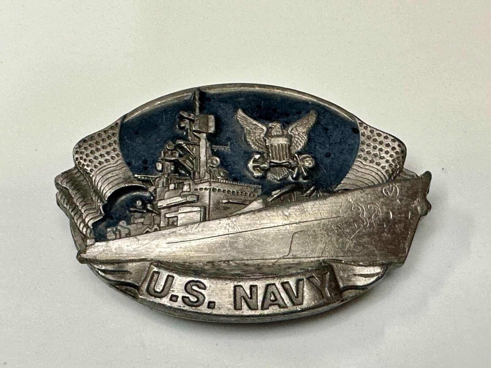 United States NAVY , Not a job, An Adventure! 1981 Bergamot Belt Buckle