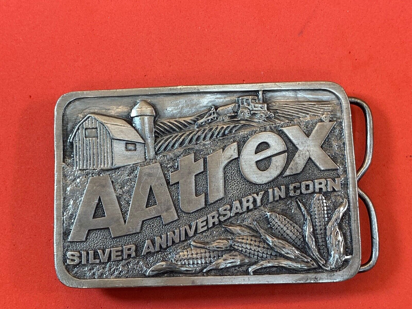 AAtrex silver anniversary in corn Herbicide Pewter Belt Buckle 