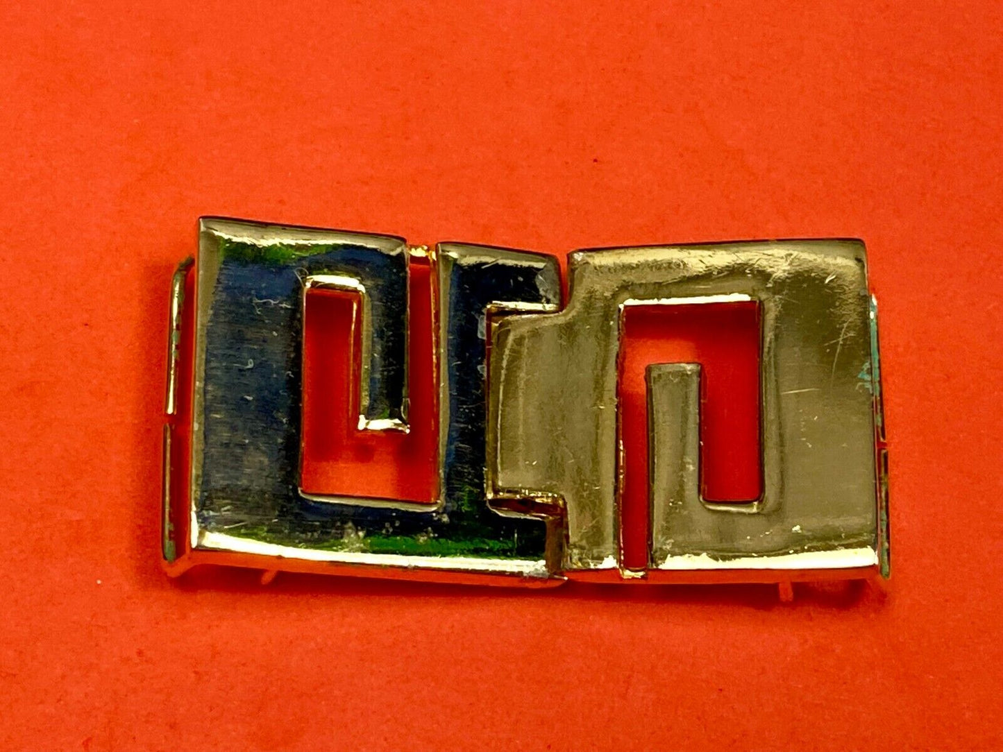 Vintage Gay Boyer Signed Two Piece Interlocking Belt Buckle