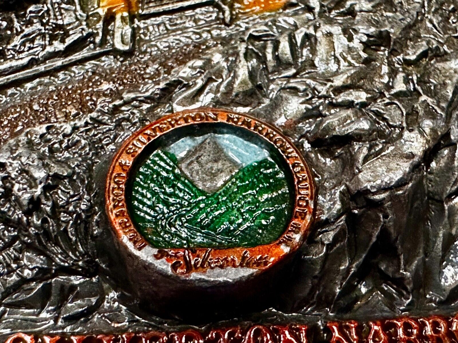 Train Rail Road Durango & Silverton Narrow Gauge C+J Colorful Belt Buckle