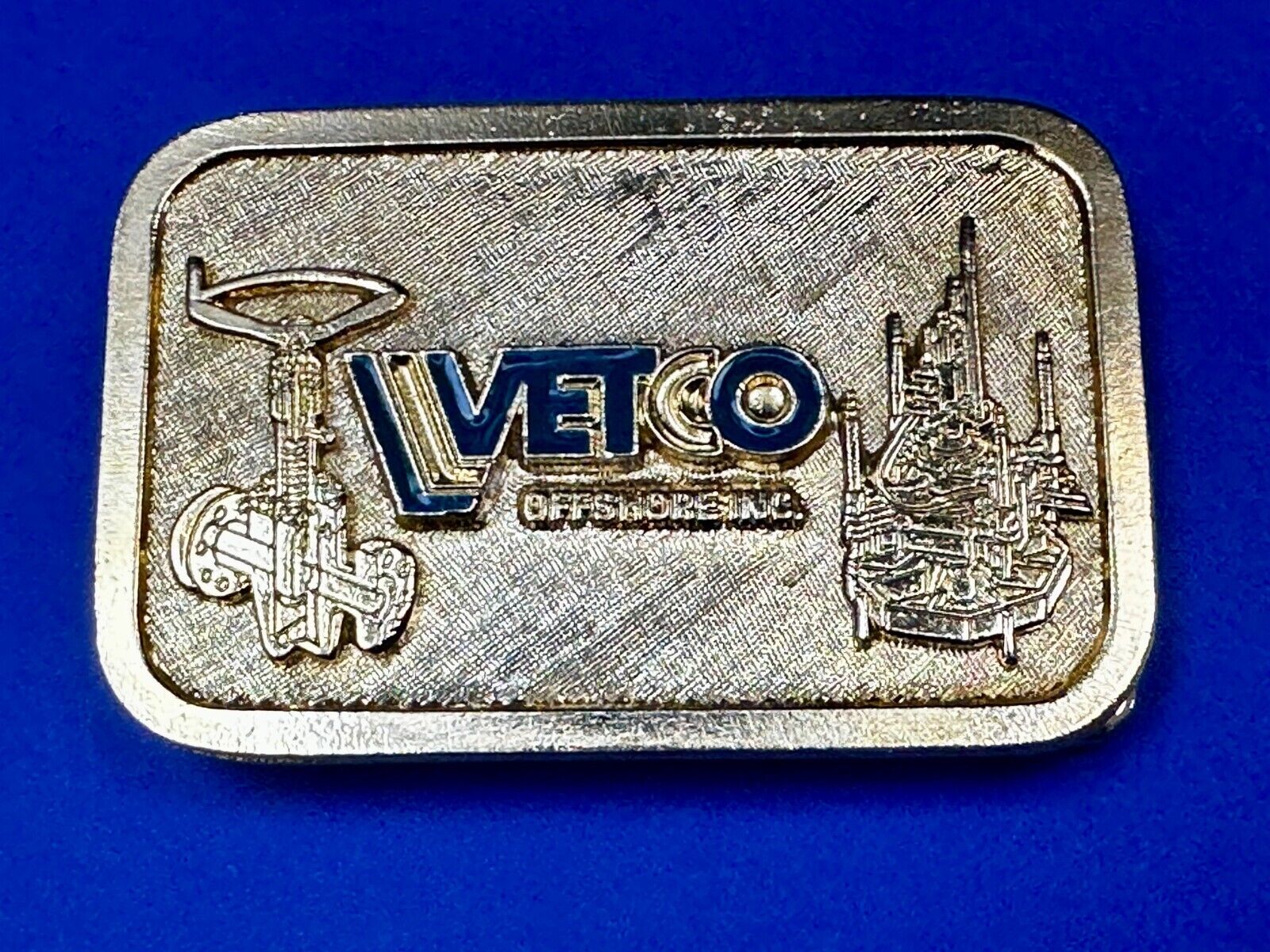 Vetco Offshore Oilfield Oil Drilling Gas Refinery Belt Buckle by Hit Line USA