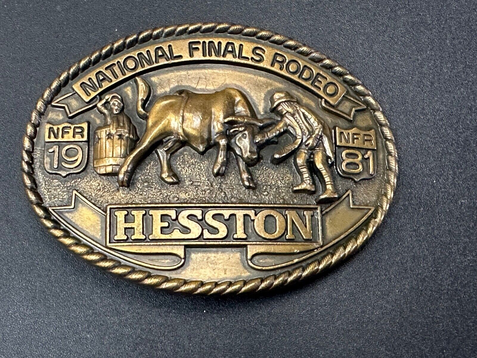 1981 HESSTON NATIONAL FINALS RODEO BELT BUCKLE 7th Edition Collectors