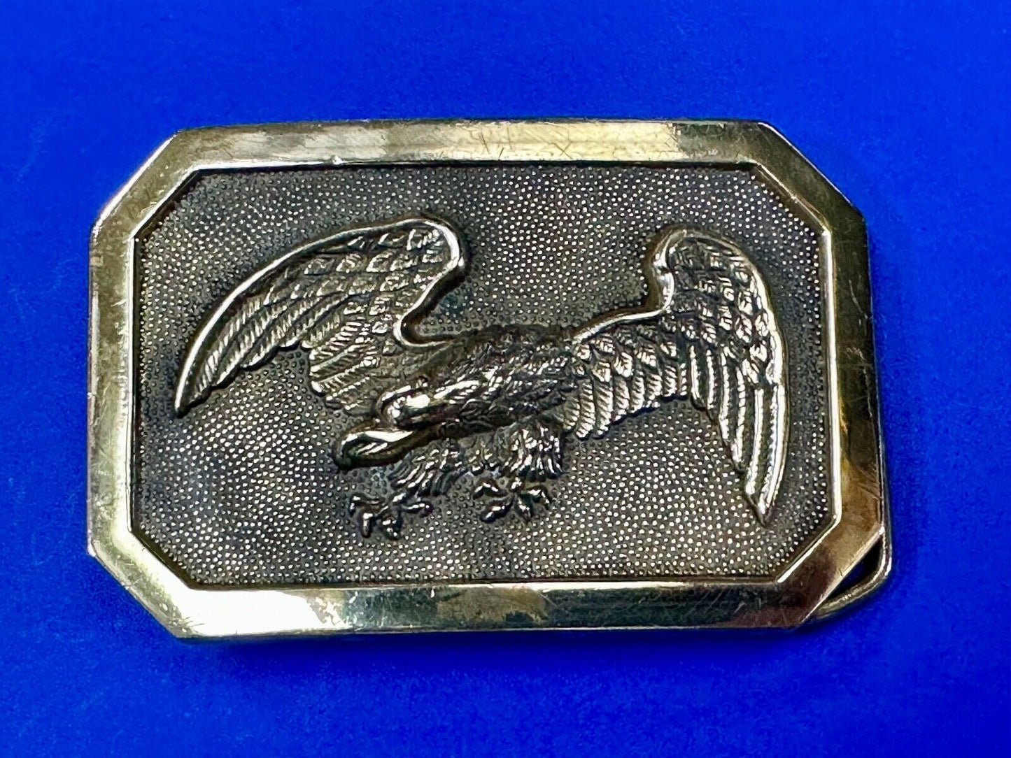 American Bald Eagle Patriotic USA 1978 solid brass belt buckle by Baron Buckles