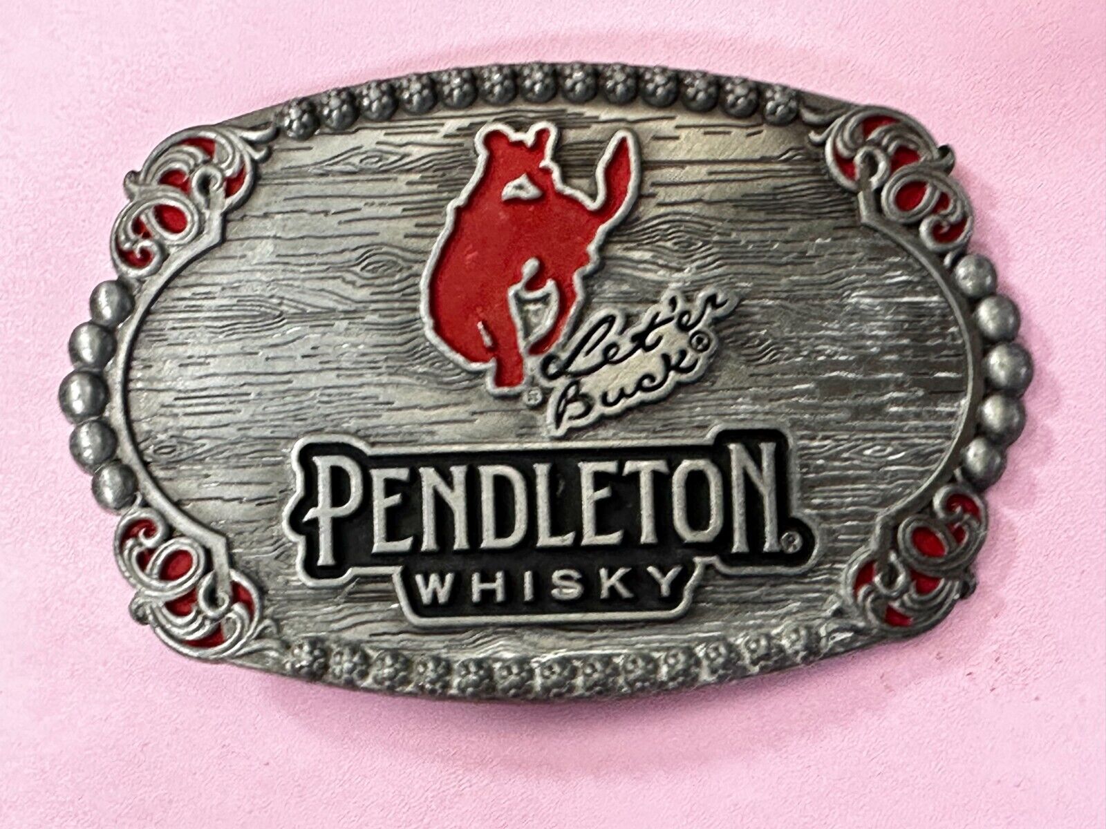 2023 Pendleton whiskey Let'er Buck Rodeo Cowboy Montana Silversmiths Belt Buckle