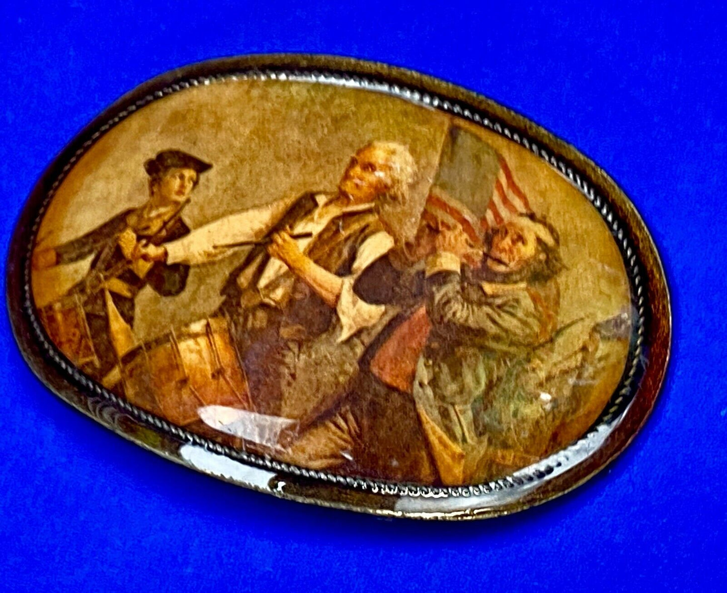 Patriotic USA  Picture Belt Buckle -  Band Marching Into Battle!