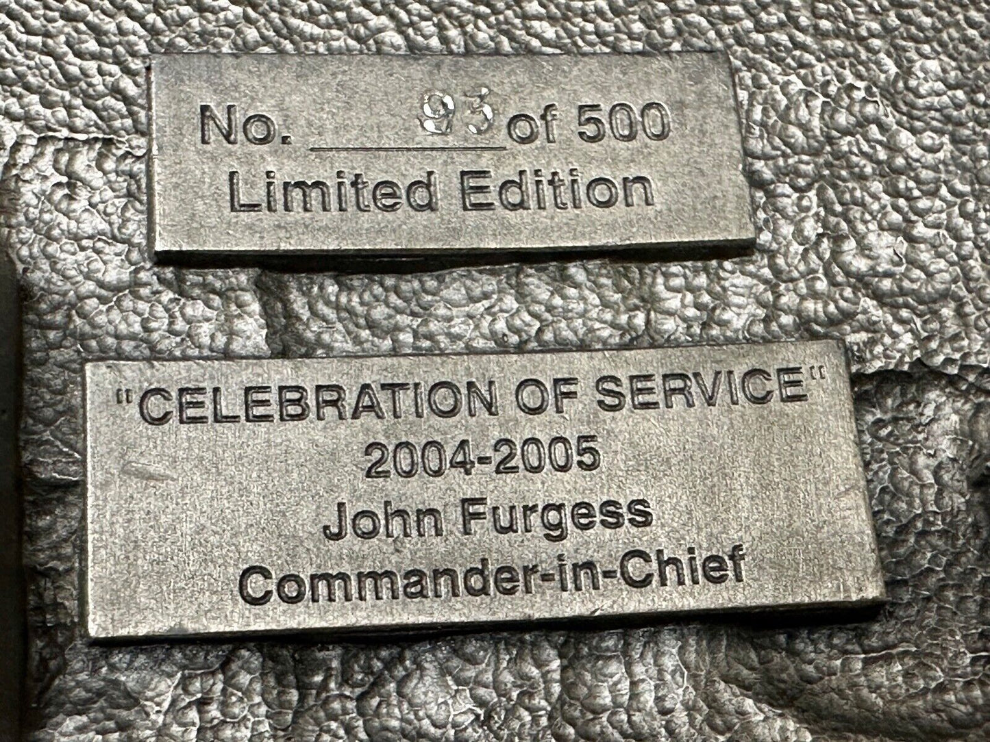 Veterans of foreign wars Celebration of Service Vintage Belt Buckle  1899 - 2005