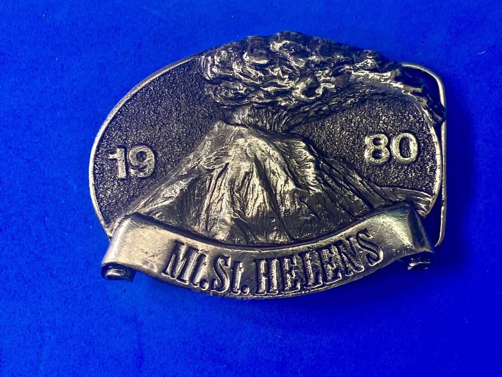 Vintage 1980 Mount Saint Hellens Volcano Eruption Great American Belt Buckle
