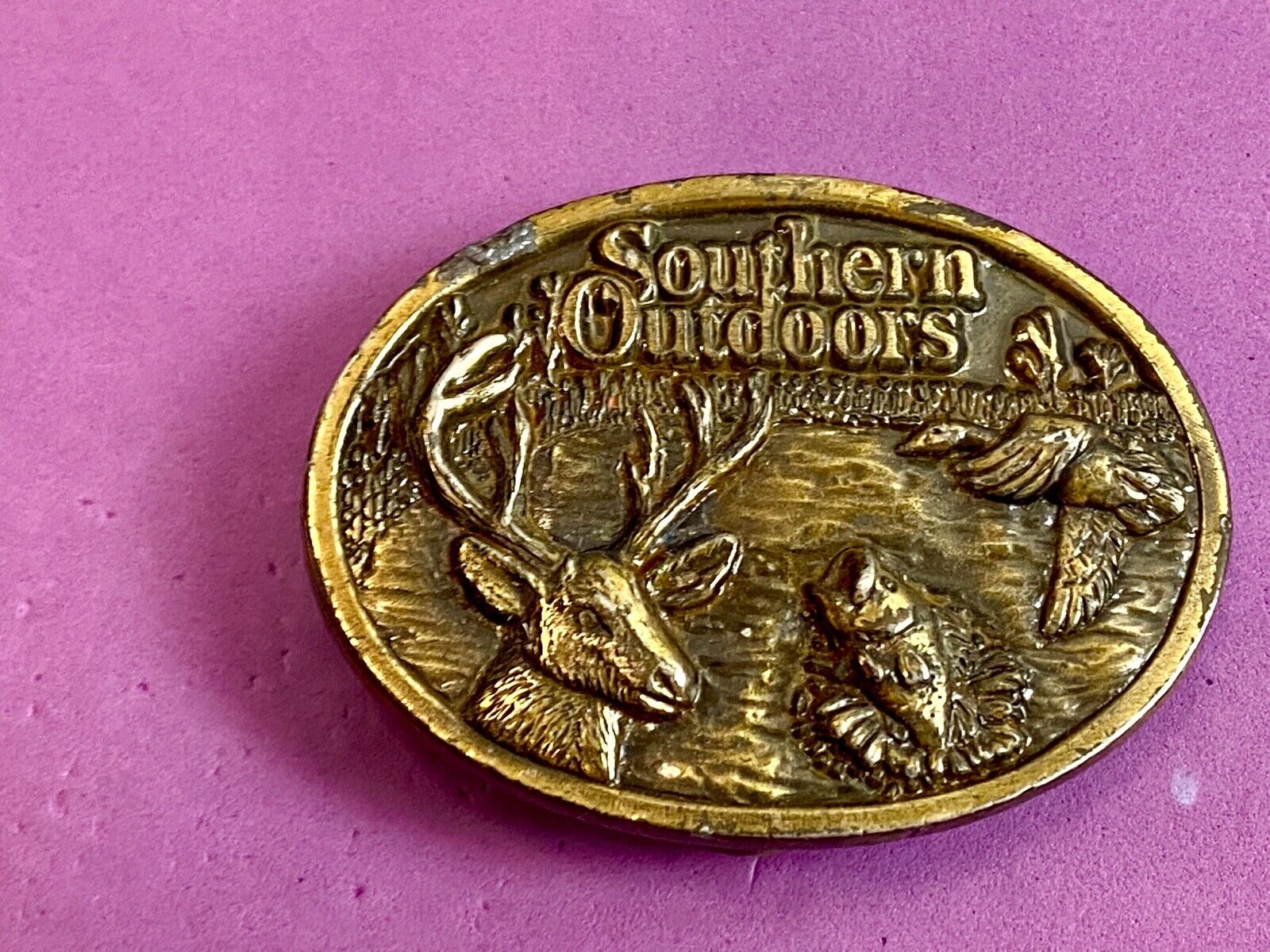 Vintage 1980's  Southern Outdoor Magazine LIMITED Belt Buckle - Made in USA