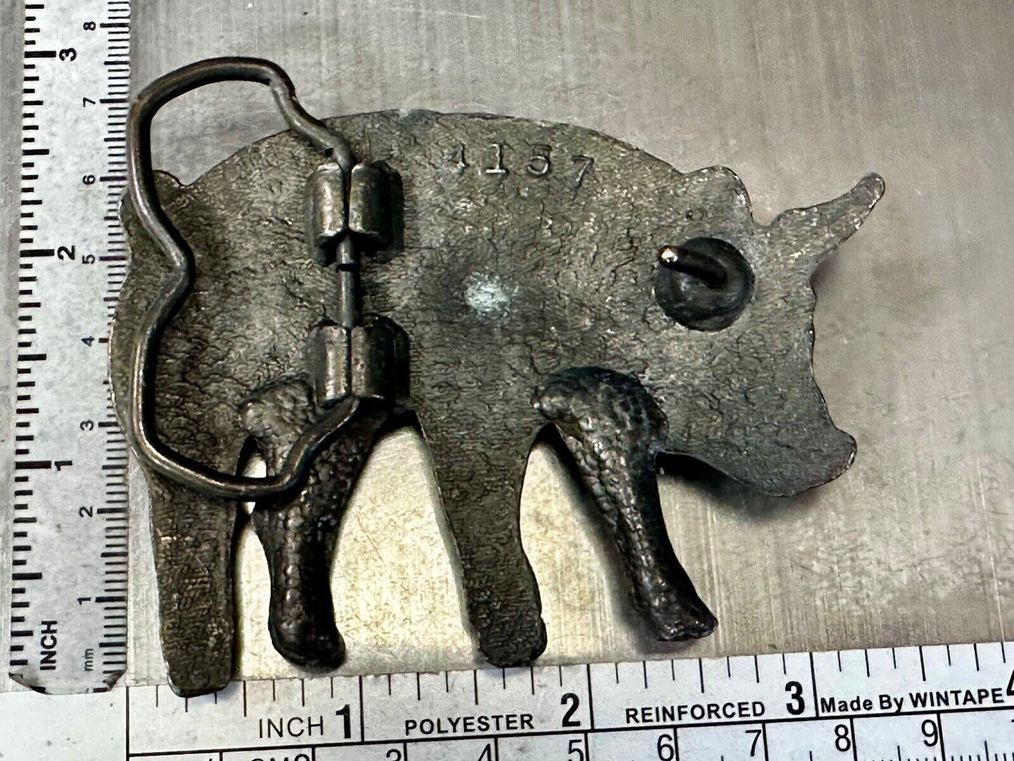 Unique Pig Hog On The Farm Cutout Swine Animal Belt Buckle number 4157