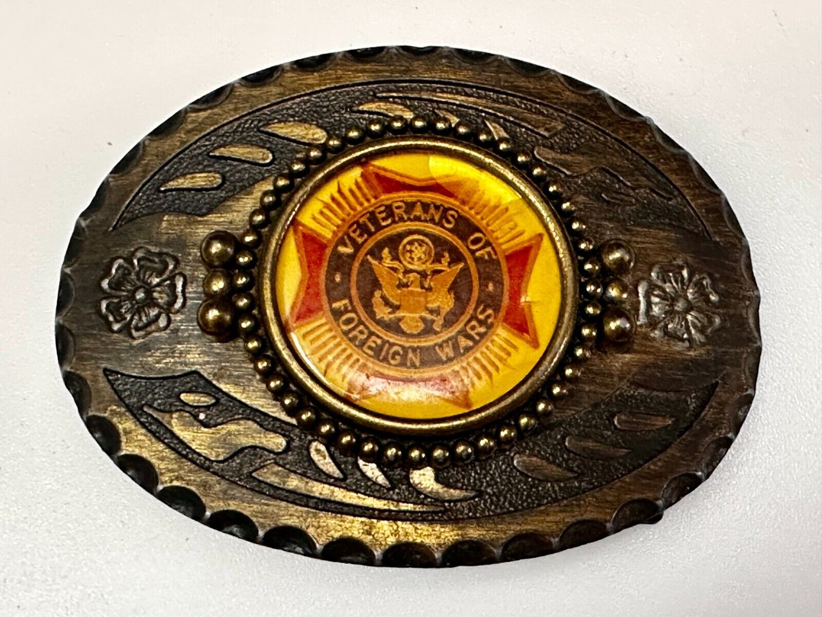 Veterans VFW Belt Buckle - or blank for your silver dollar coin or 39mm stone!