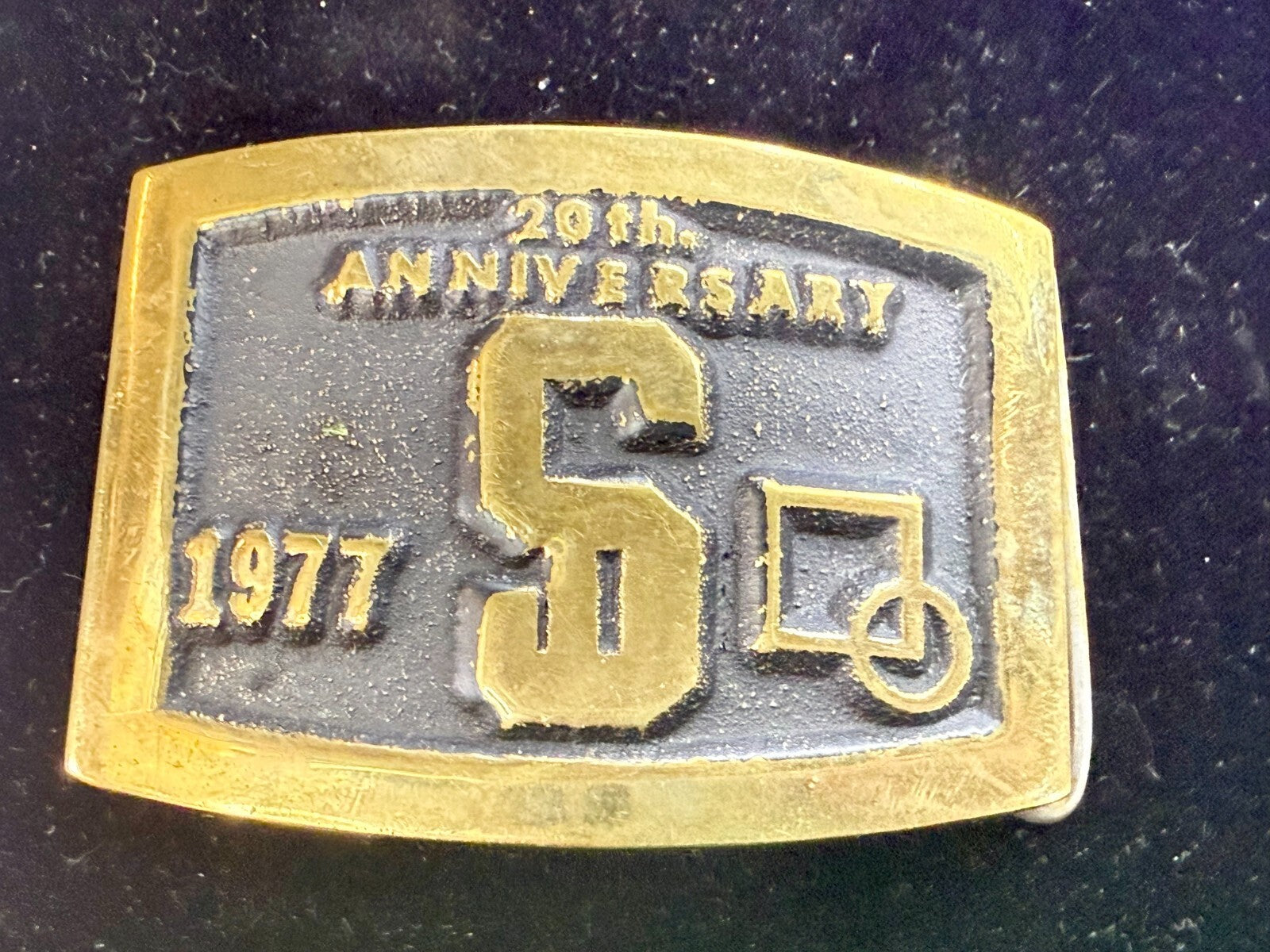 20th Anniversary S Company Logo Vintage 1977 Belt Buckle