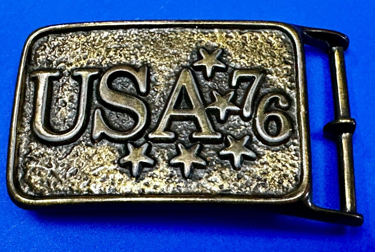 USA 76 Patriotic American Bicentennial Celebration Stars & Stripes Belt Buckle