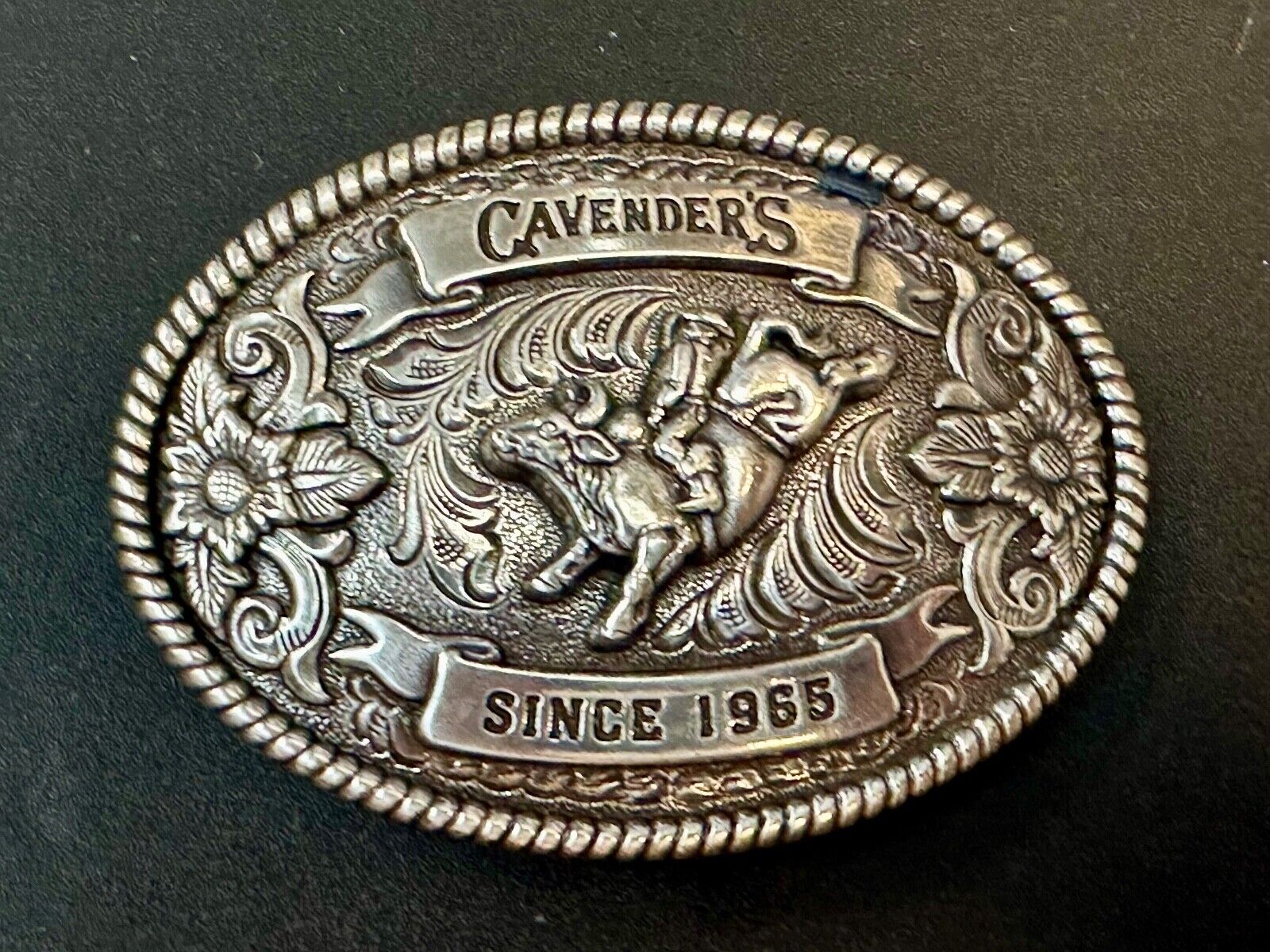Vintage Cavender's Western Wear Cavenders Cowboy Belt Buckle “Since 1965”