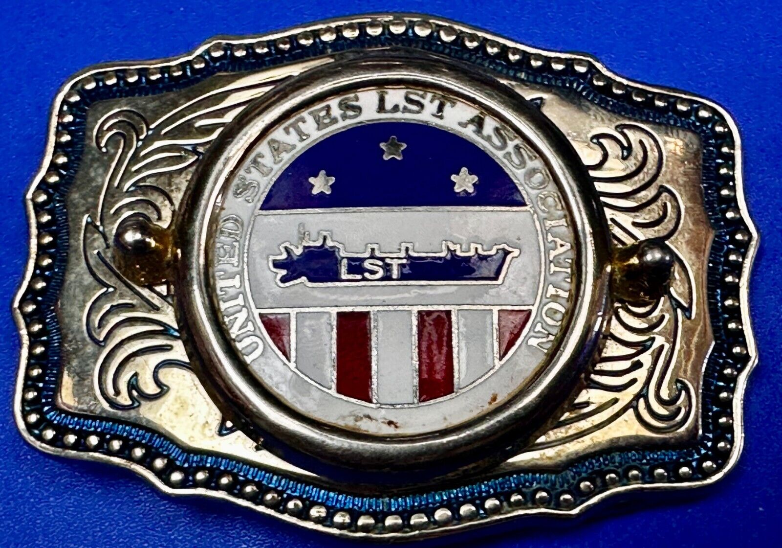 United States LST Association Insert for Coin or Stone Centerpiece Belt Buckle