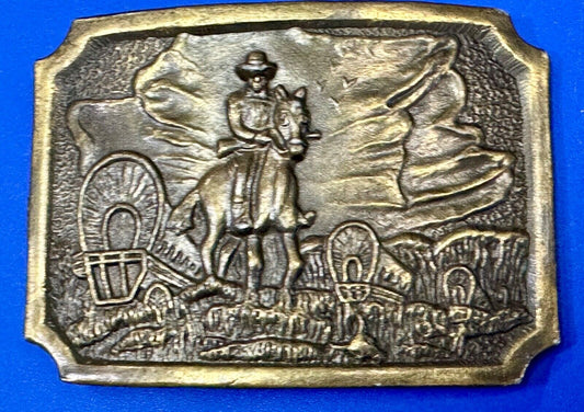 Tall in the Saddle Art Western Horse and Cowboy way of life! Vintage belt buckle