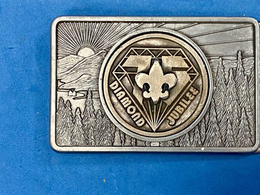 Vintage B.S.A. Diamond Jubilee belt buckle  - Boy Scouts of America 