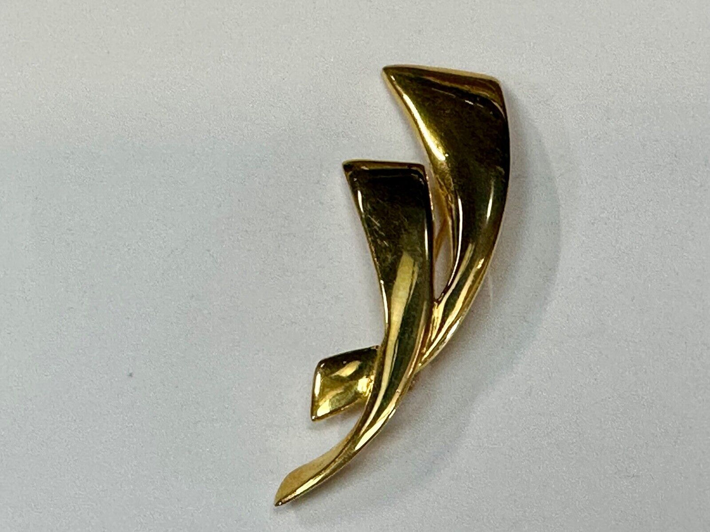 Two curved bars - vintage Napier signed gold tone brooch pin