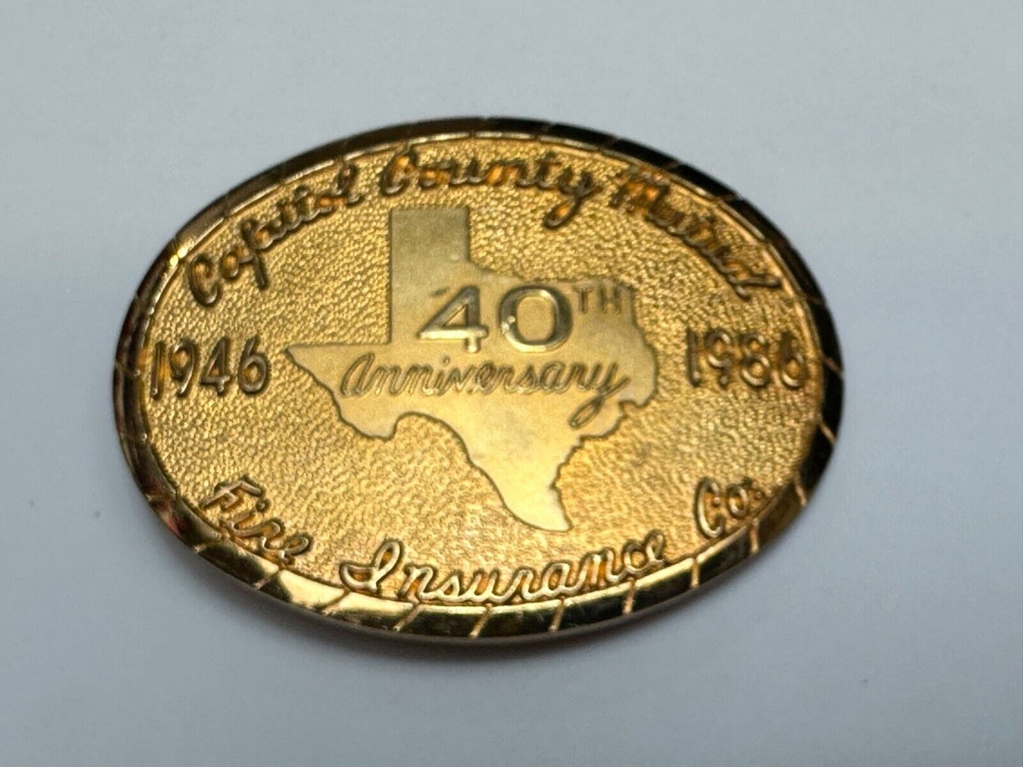 80's Texas  - capitol county mutual - Fire Insurance Company Balfour belt buckle