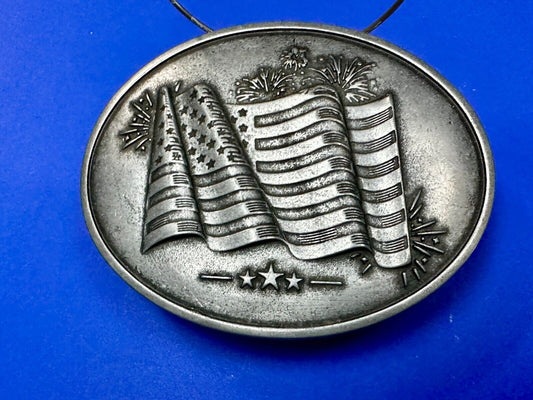 American US Flag Stars Stripes Patriotic Belt Buckle & Can holder by BevBuckle