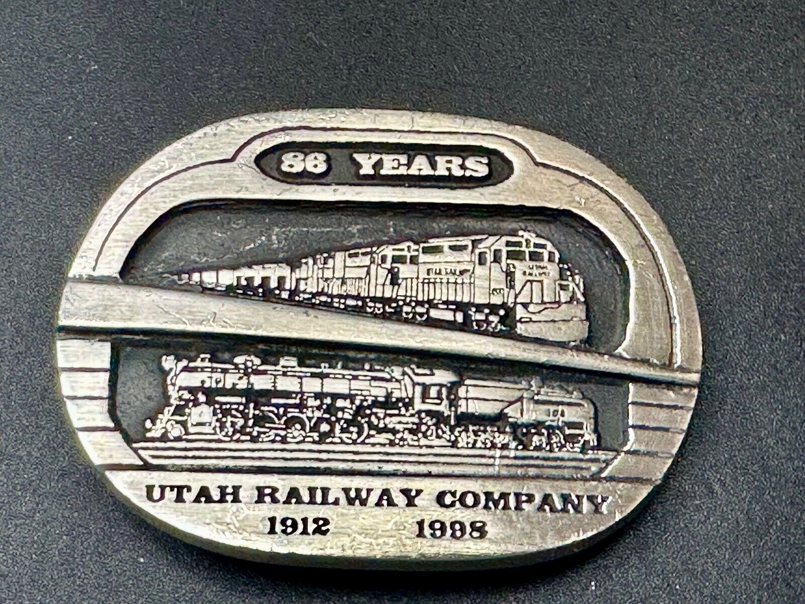 Utah Railway Company Vintage 1998 86 years Commemorative Gary Prazen Belt Buckle