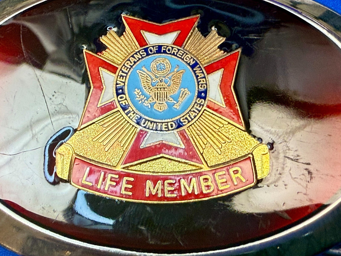 Veterans of Foreign Wars of United States Life Member Commemorative Belt Buckle