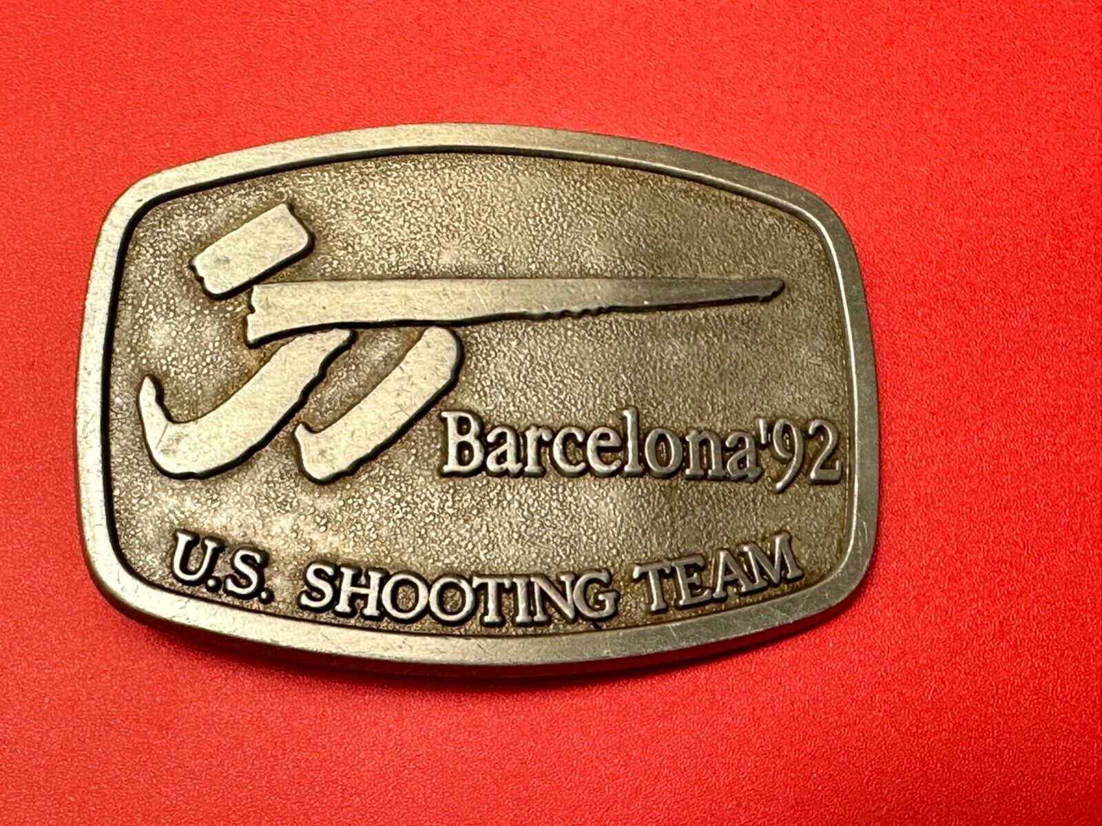 Barcelona 1992 Summer Olympics US shooting team Vintage belt buckle