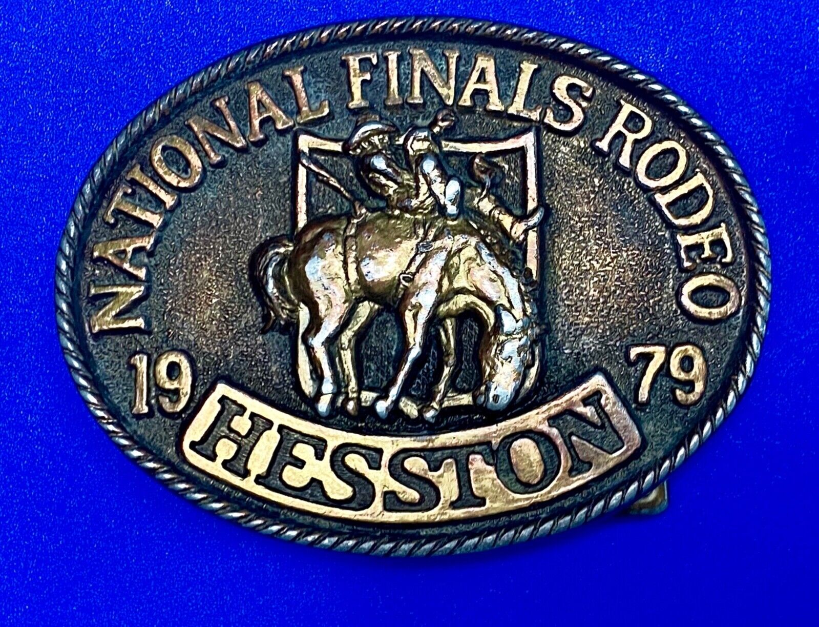 1979 Hesston Fifth edition Nation Finals Rodeo NFR Cowboy belt buckle