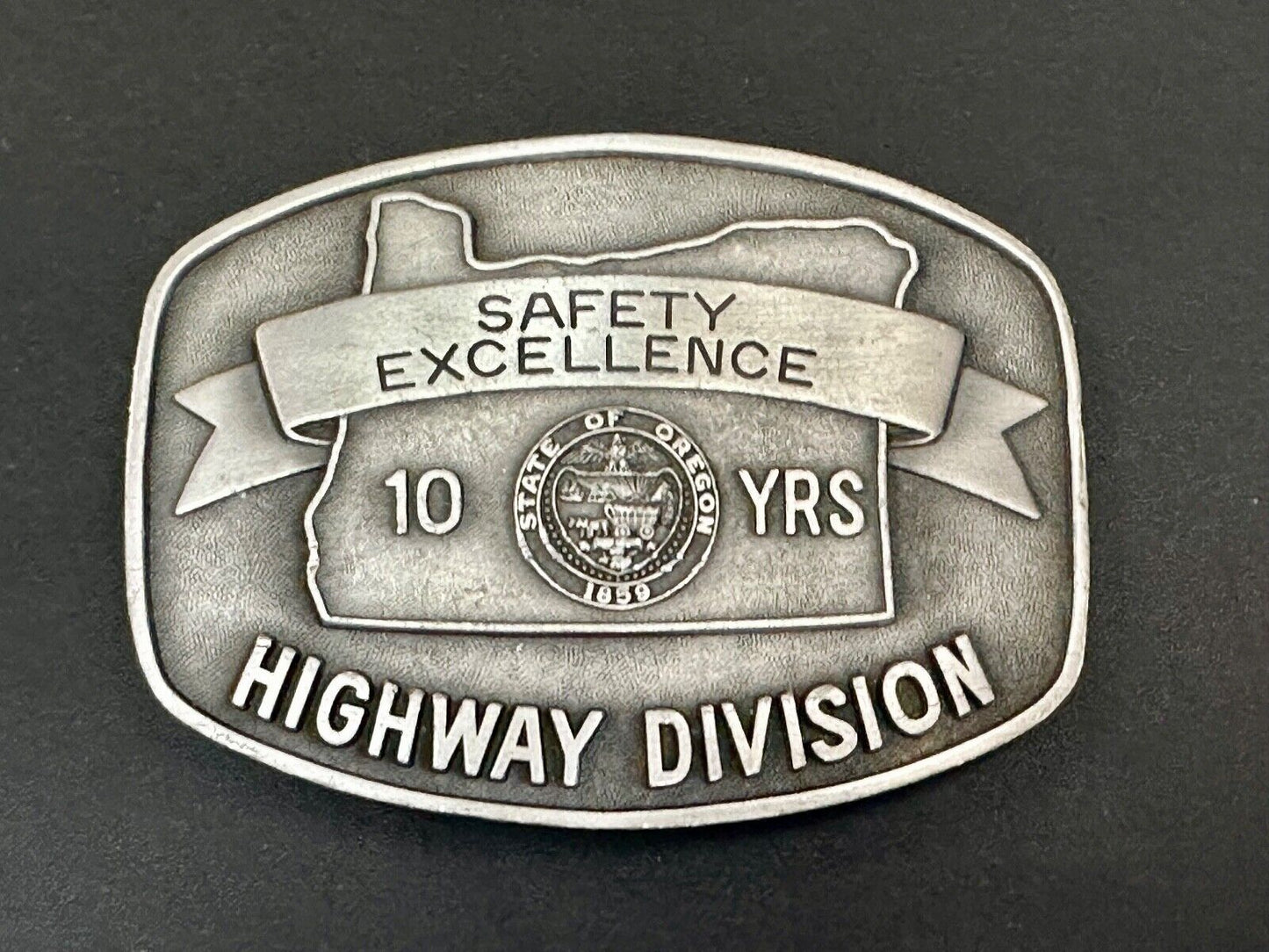 10 years safety-  excellence award Transportation Co Drivers Pewter belt buckle