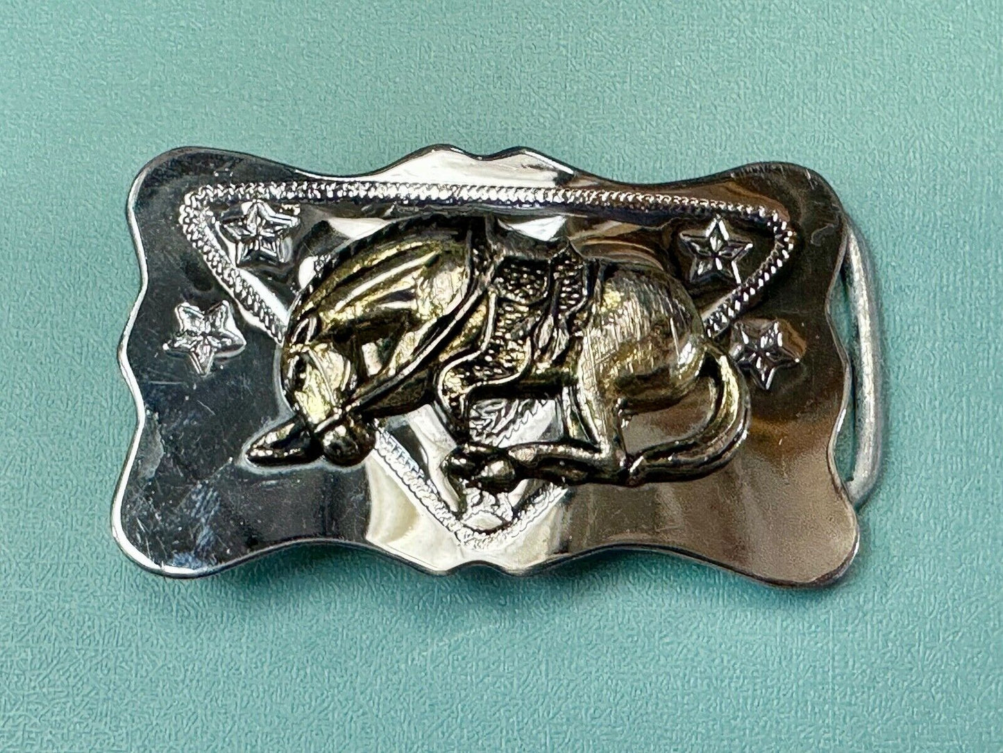 Vintage Horse Lovers Saddle Bronc Cowboys Western belt buckle