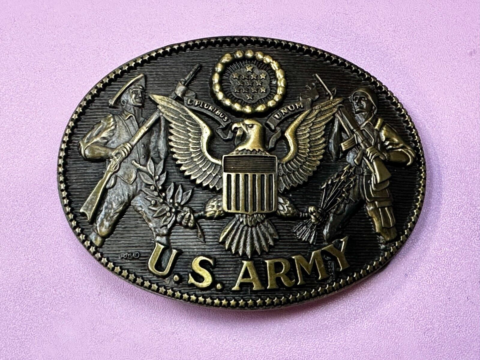 US Army United States Patriotic Eagle Emblem Montana Silversmiths Belt Buckle