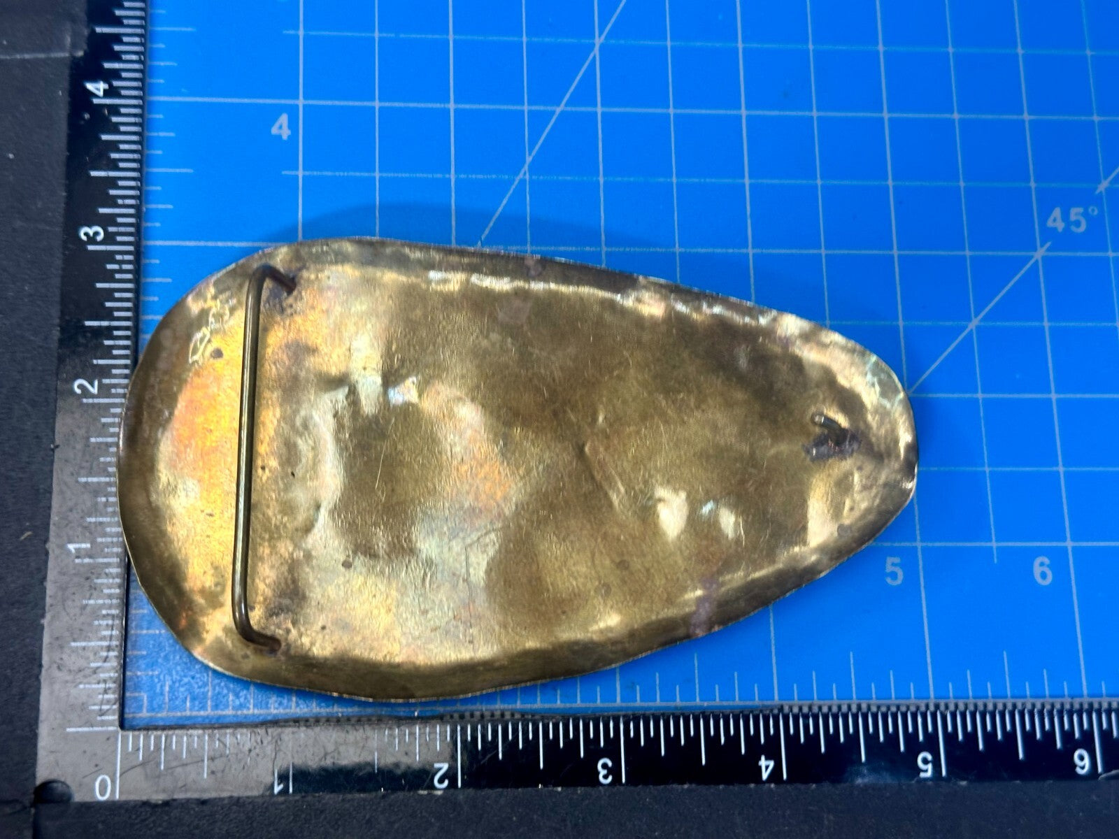 Artisan Mixed Stone Shell Art Nouveau Boho Brass Hippy Vibe Large Belt Buckle