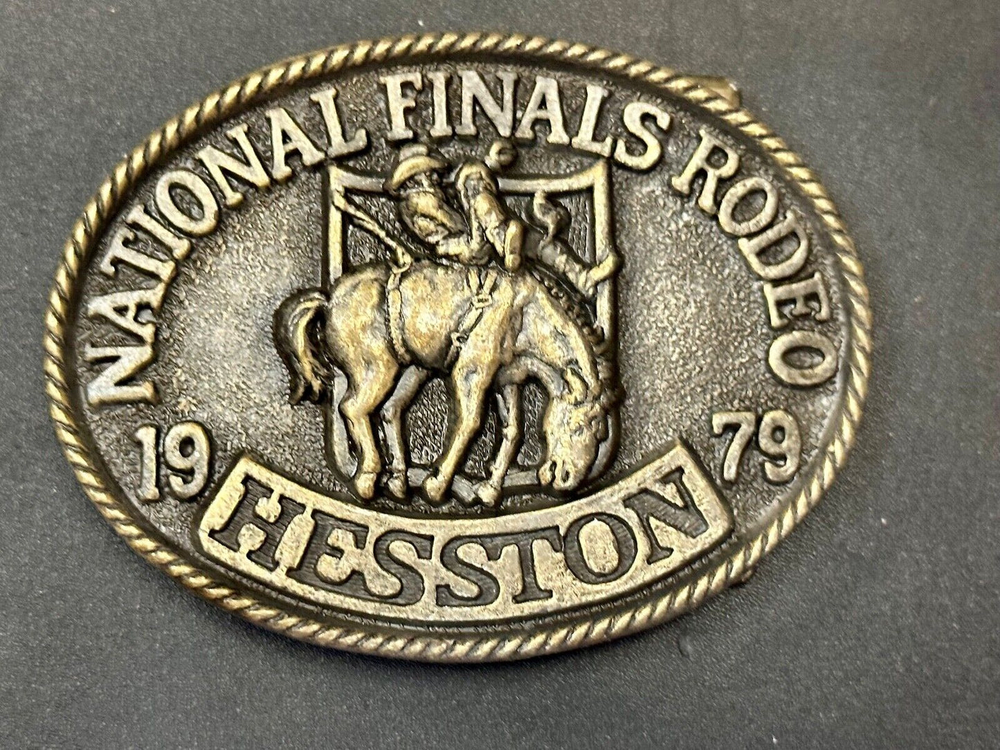 1979 Hesston National Finals Rodeo NFR Collectors Rodeo Cowboy Belt Buckle