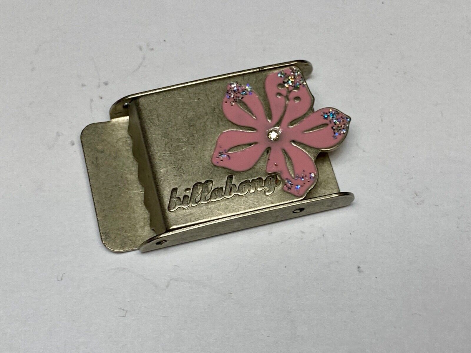Billabong Belt Buckle Pink & Silver Jeweled Flower - Australian Surf Company