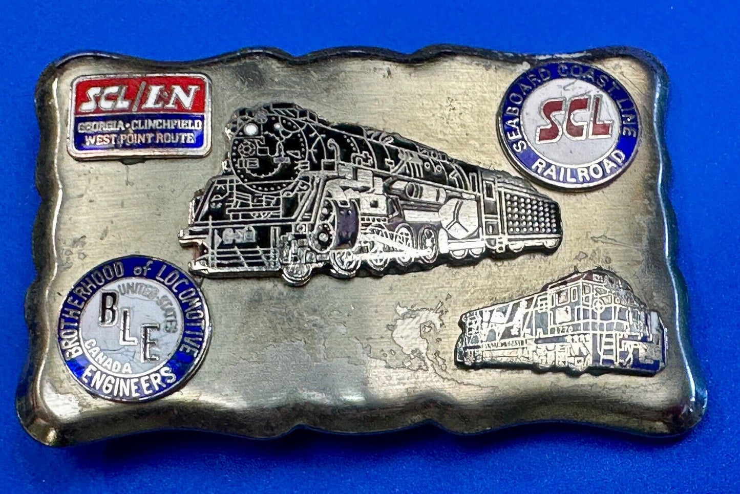 Train Collectors Multi Style Company silver tone belt buckle