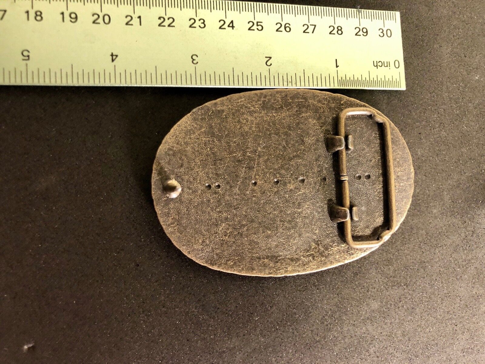 Vintage Leather Suzuki Belt Buckle - motorcycle engine Logo 
