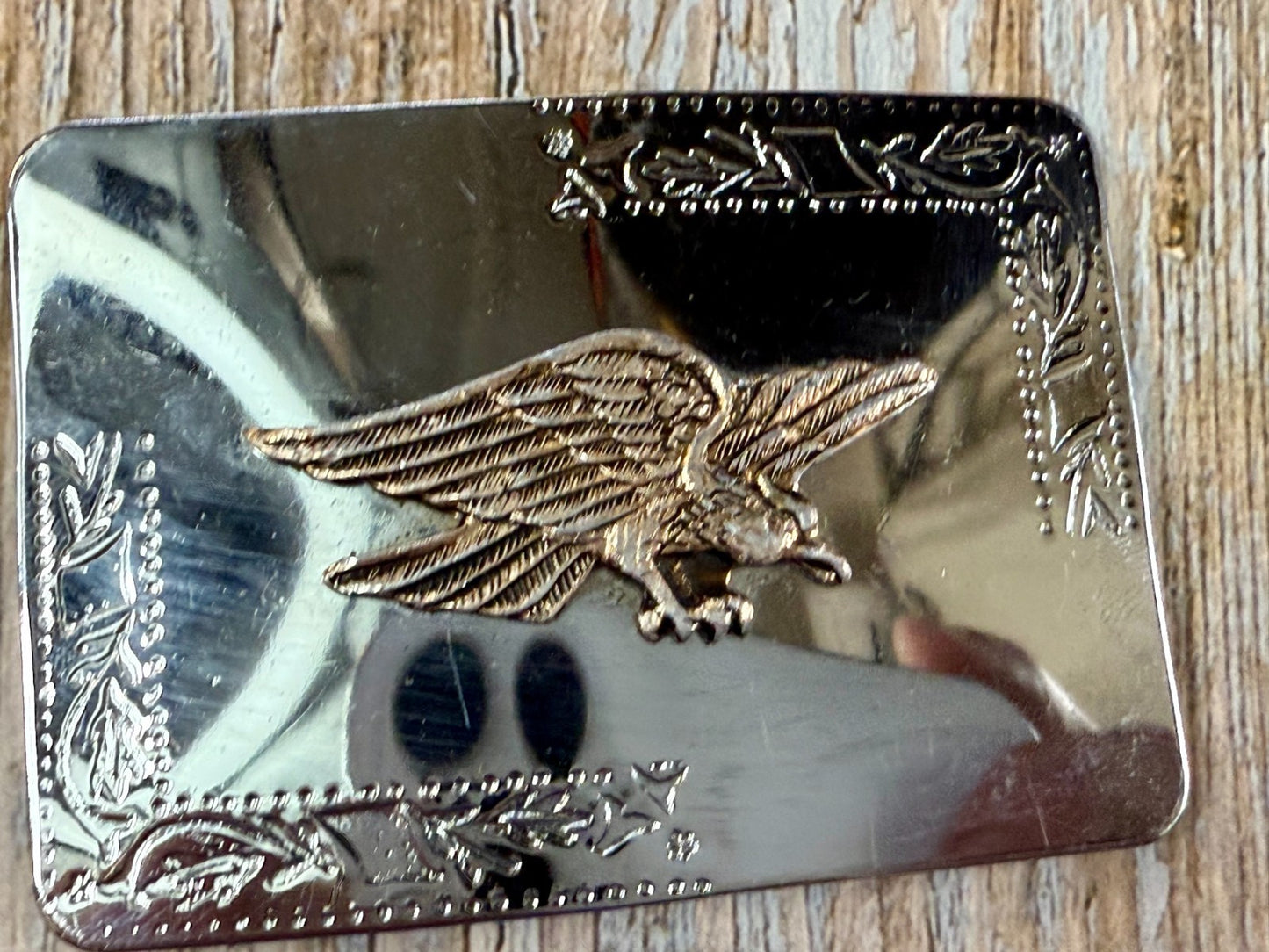 American Eagle Flying Diving Hunting on Reflective Two Tone Western Belt Buckle