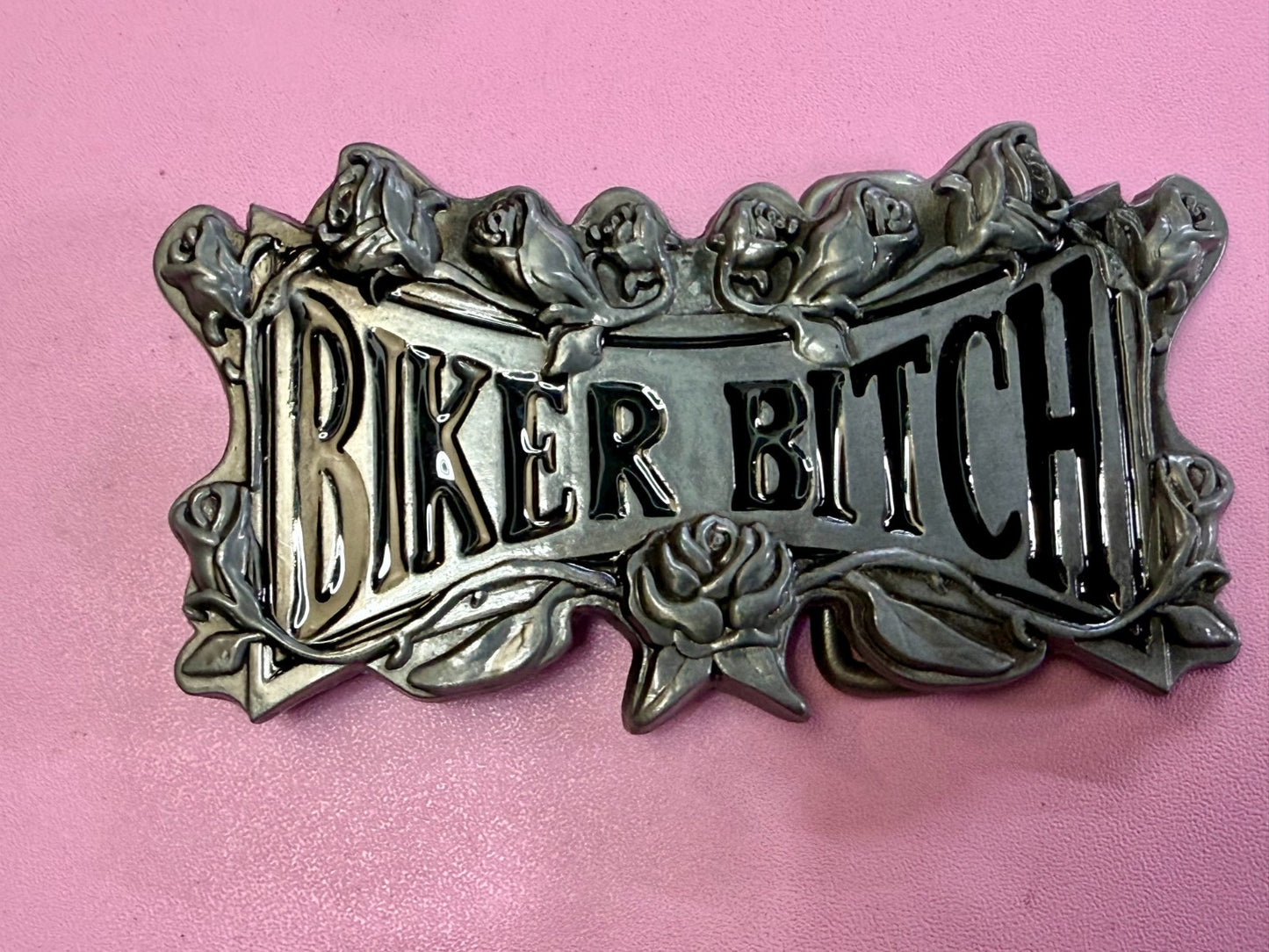 BIKER BITCH Statement Funny Cool Novelty Motorcycle Lady Biker Rider Belt Buckle