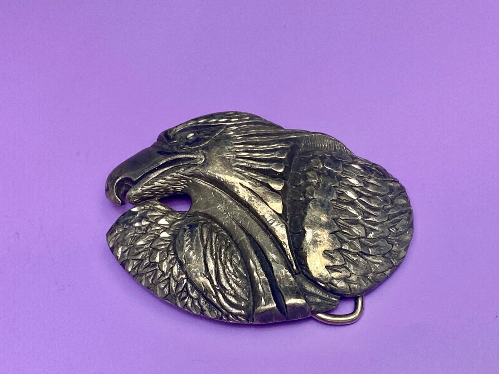 American Bald Eagle Head Bust belt buckle stamped EJC-95