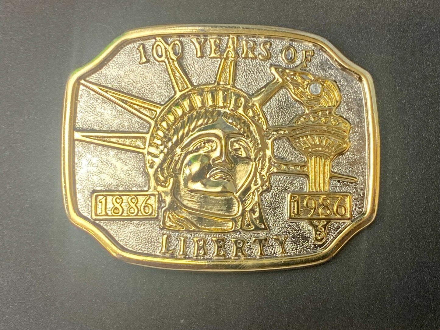 1886-1986 100 Years Of Liberty Statue Of Liberty Patriotic Belt Buckle