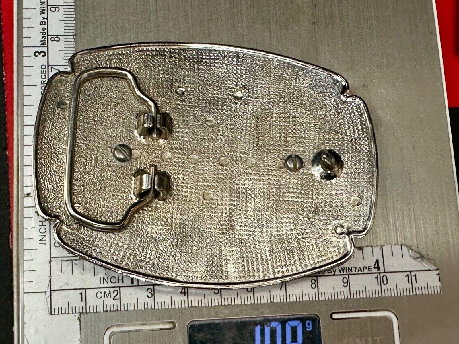 Vintage Goldstone Cabochon Cab Stone Centerpiece on Western Belt Buckle