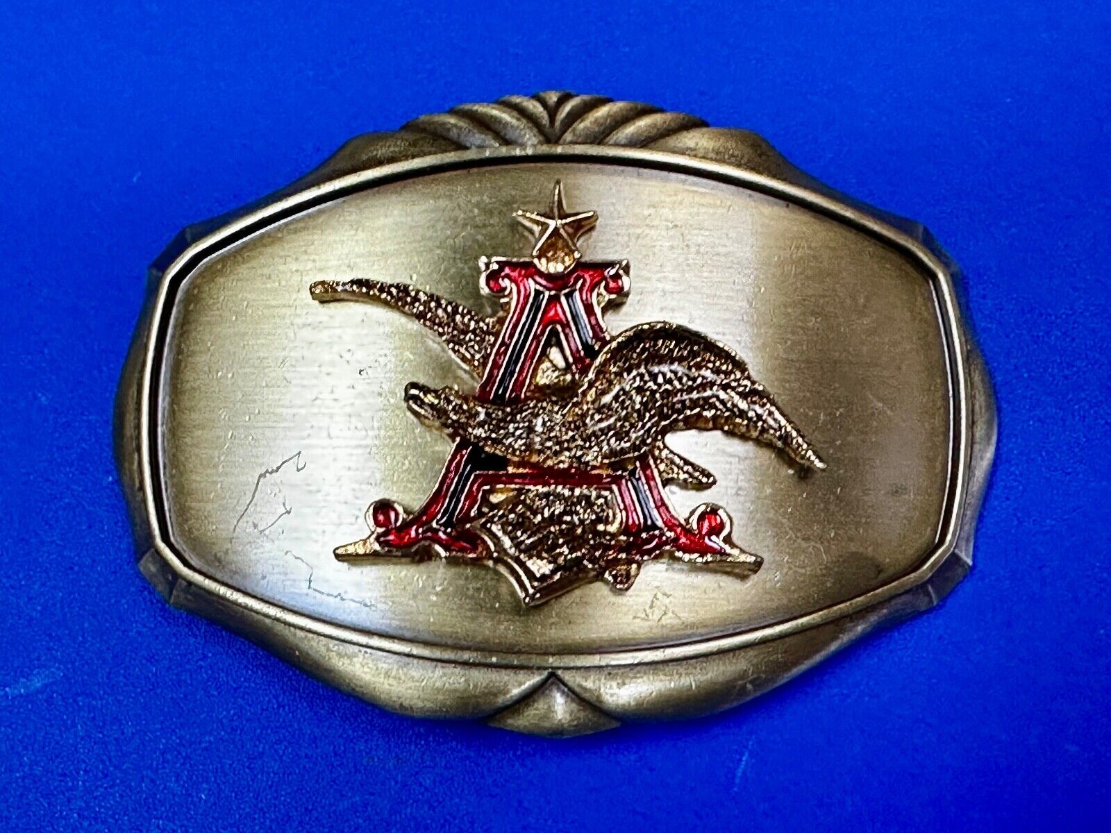 Anhesier Busch Beer Vintage 1970's Raintree western framed Belt Buckle