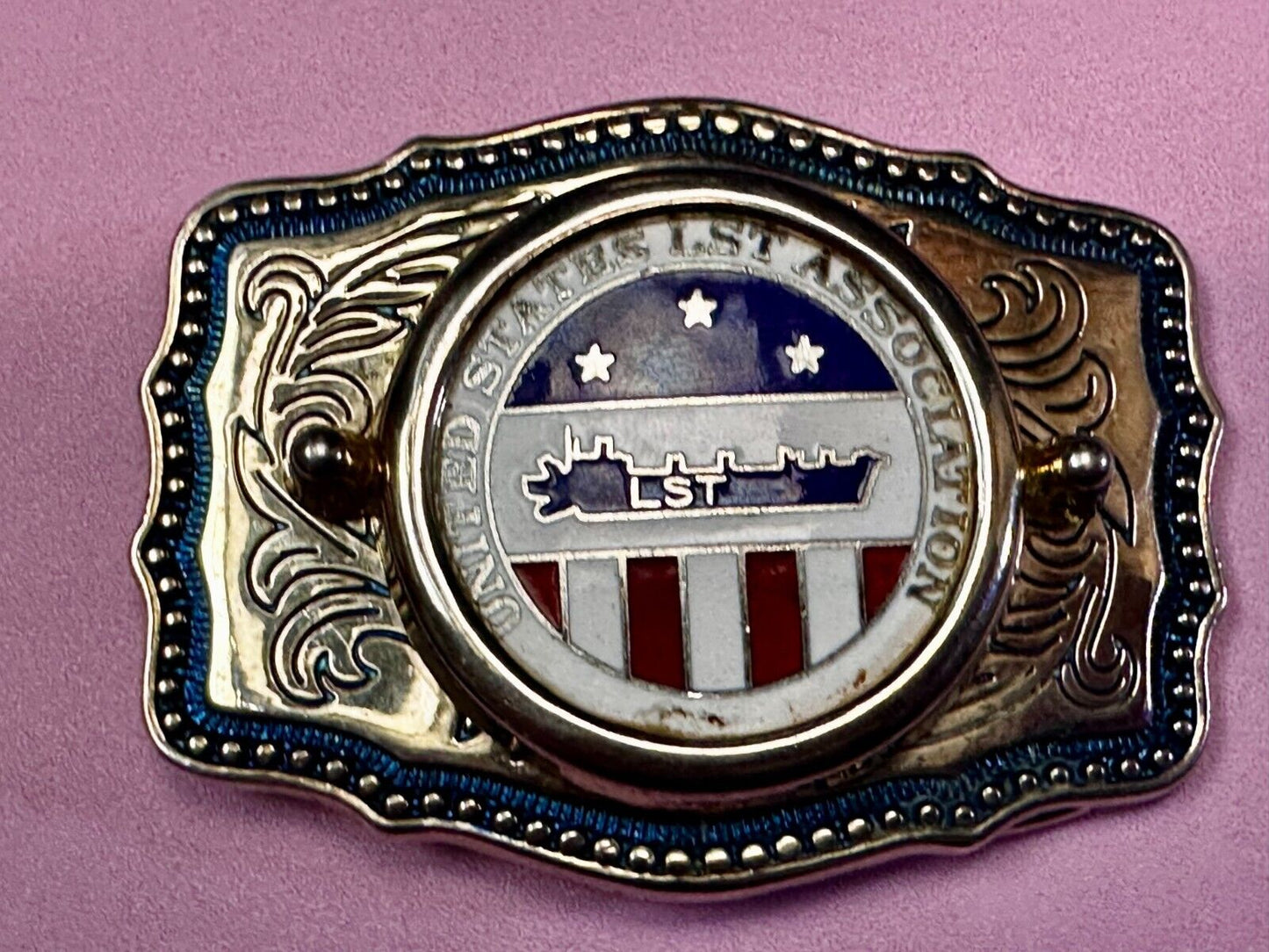 United States LST Association Insert for Coin or Stone Centerpiece Belt Buckle