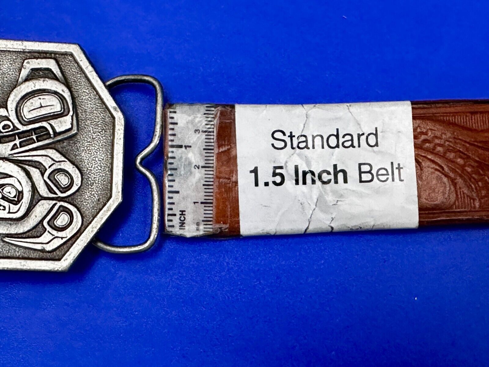 Totem Art Haida Clan Grizzly Bear Revered VTG 1977 Bergamot Belt Buckle