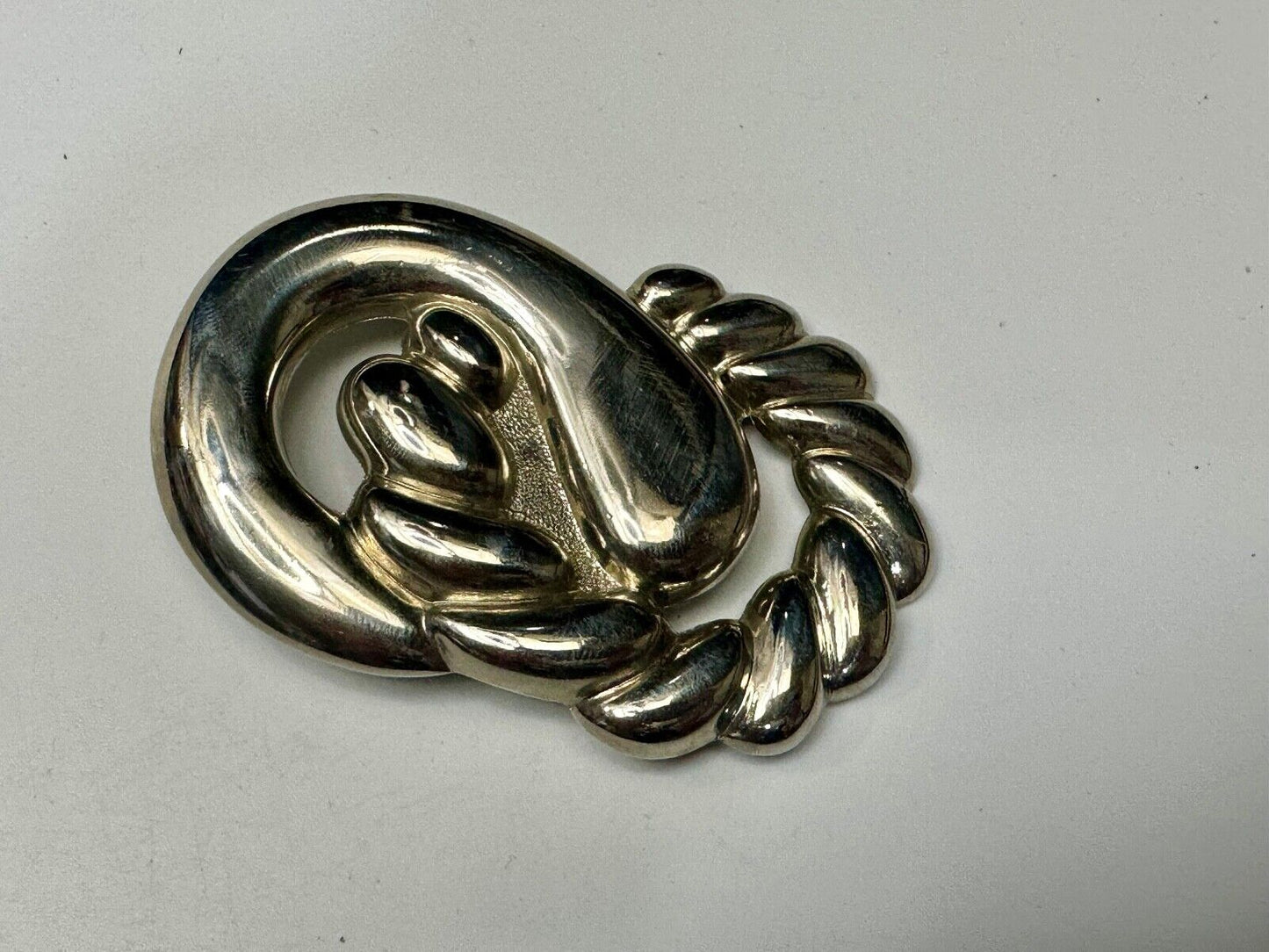 Abstract Infinity Loop Hippie Boho Silver Tone Vintage Belt Scarf Slide Buckle