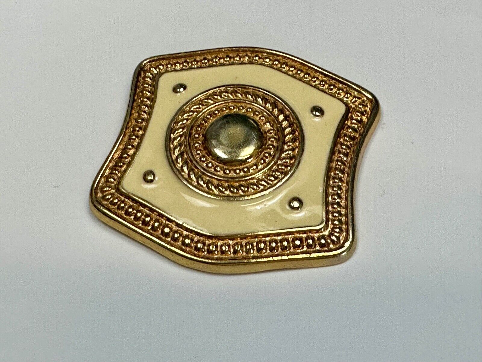 80's retro gold & cream color scarf slide
