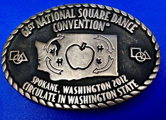 61st National Square Dance Convention Circulate in WA State Spokane Belt Buckle