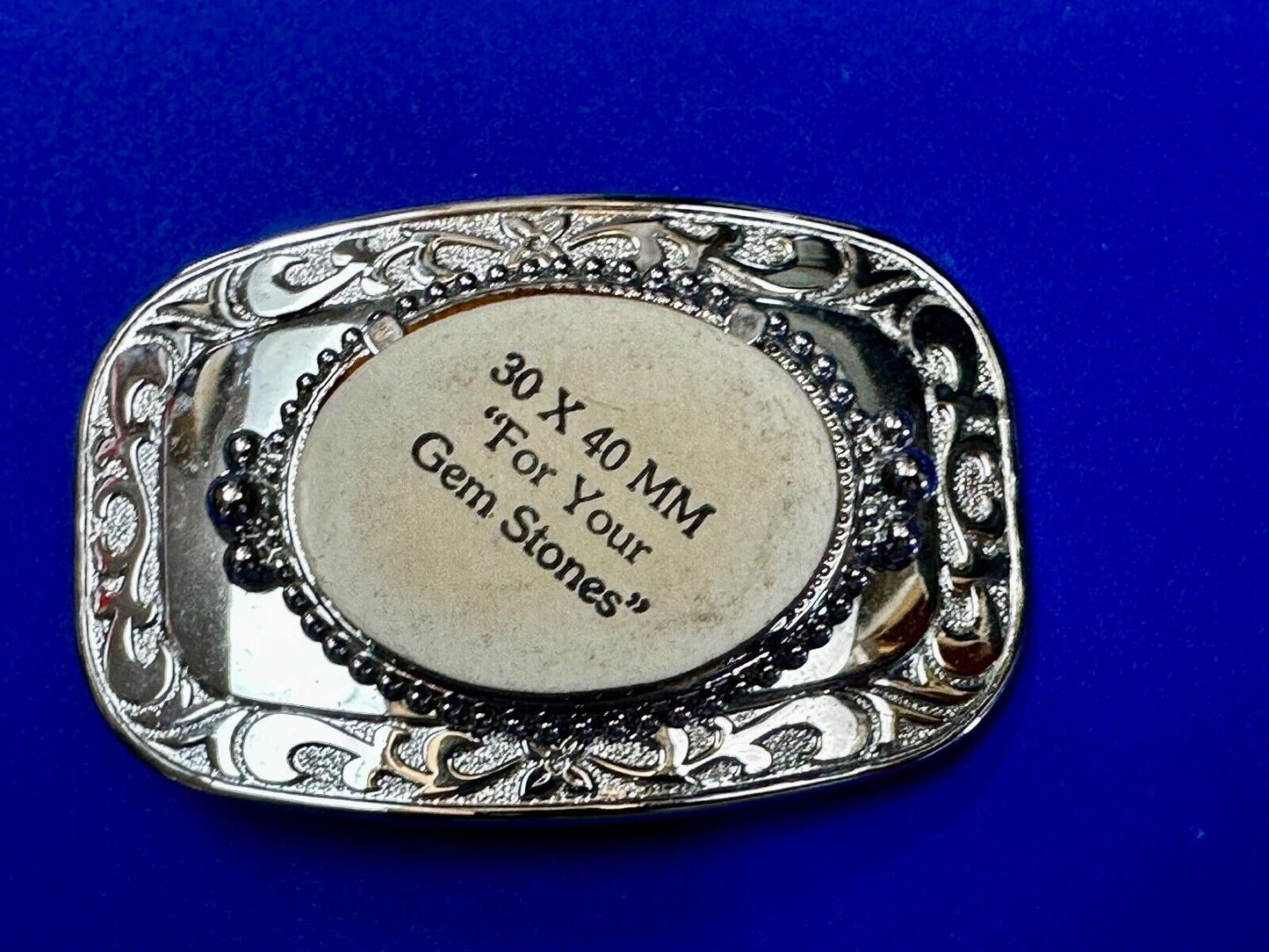 30 x 40 mm Silver Tone Horizontal Belt Buckle for your Cabochon Gem Stone