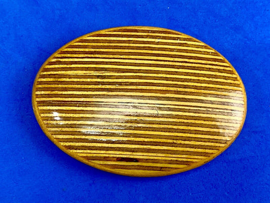 Vintage artisan Laminate top plywood belt buckle 