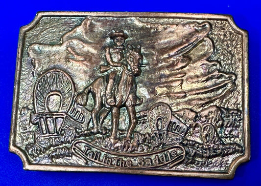Tall in the Saddle Art Western Horse and Cowboy way of life! Vintage belt buckle